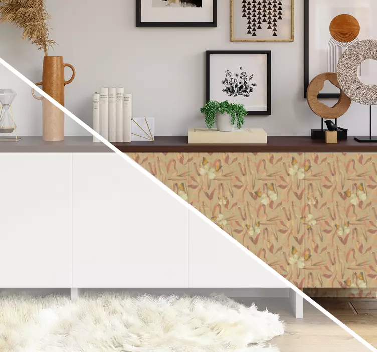 Høstens flores-mønster klistremerke møbler - Tenstickers