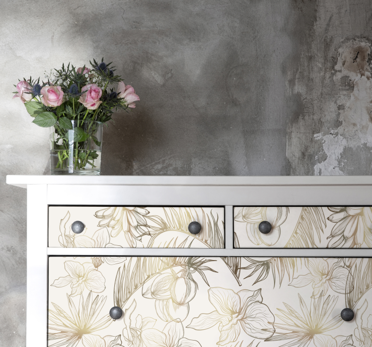 Tropic blomster møbler dekal - Tenstickers