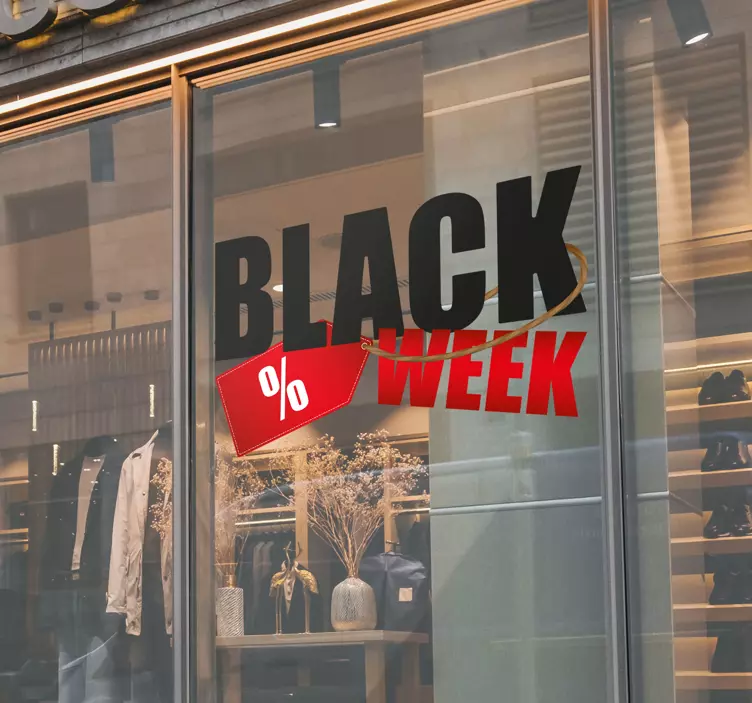 Svart ukesmerke black friday stickers - Tenstickers
