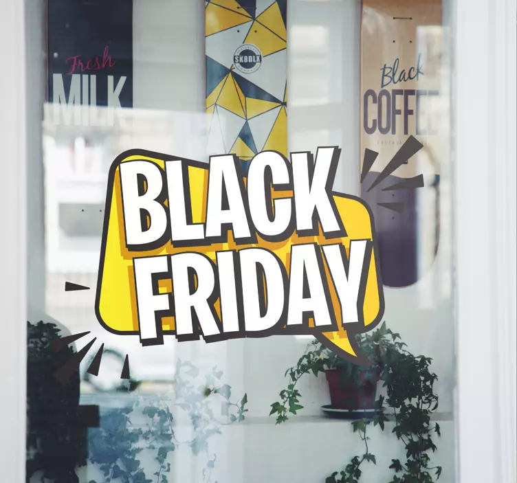Svart fredag snakkeboble black friday stickers - Tenstickers