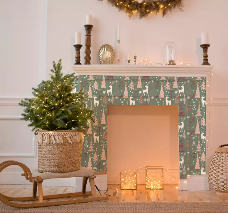 Juleskogsmønster klistremerker jul - Tenstickers