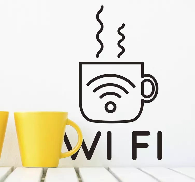 Wi-fi kaffe-klistremerke - Tenstickers