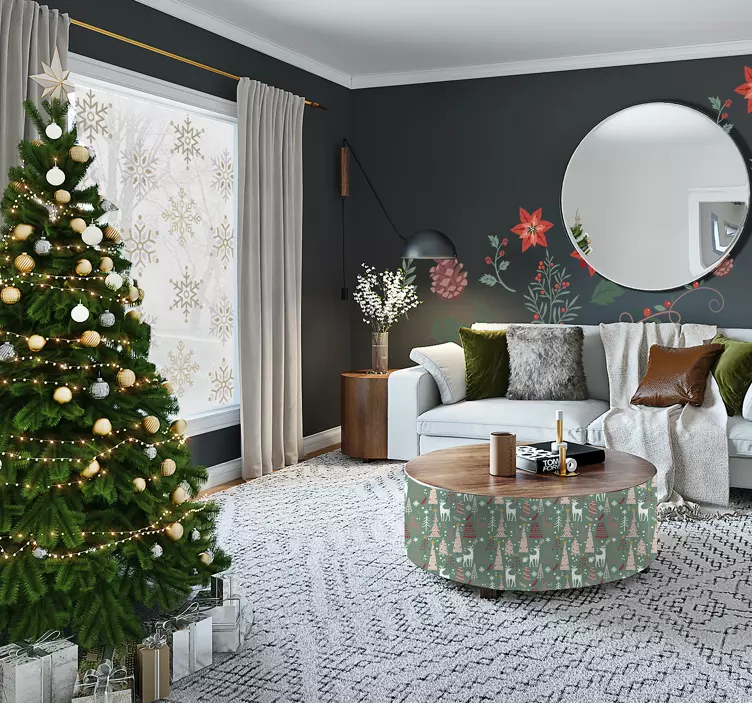 Juleskogsmønster klistremerker jul - Tenstickers