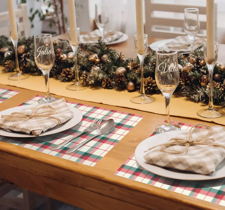 Bryllupsglass klistremerke med navn - Tenstickers