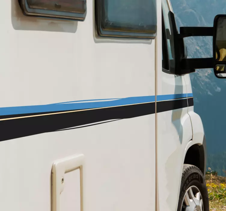 Sidebands campingvogn linje klistremerke - Tenstickers