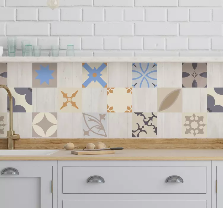 Hydraulisk fliser vinyl klistremerke - Tenstickers