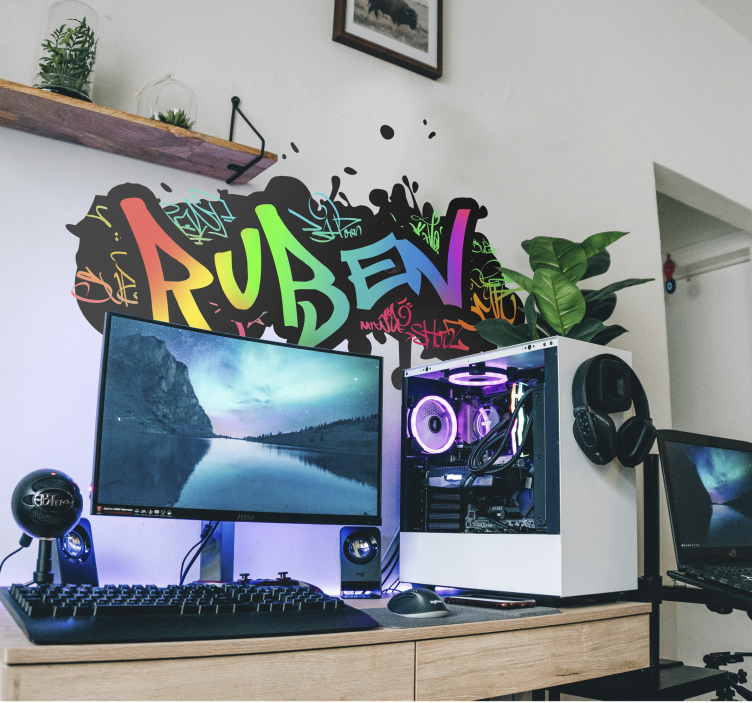 Graffiti-murale klistremerke med navn - Tenstickers