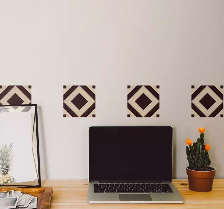 Geometrisk diamantmønster fliseklistremerke - Tenstickers