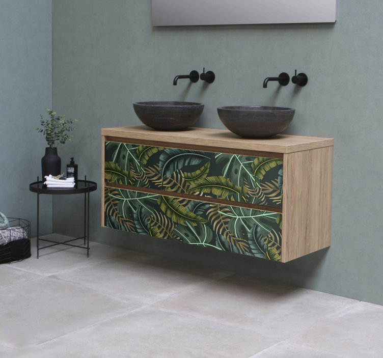 Tropiske feuilles klistremerke møbler - Tenstickers