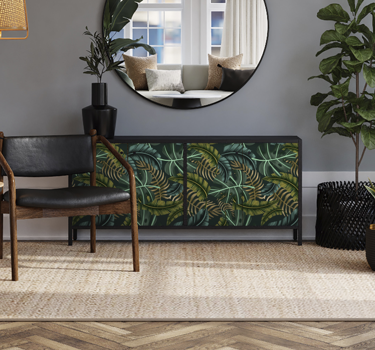 Tropiske feuilles klistremerke møbler - Tenstickers