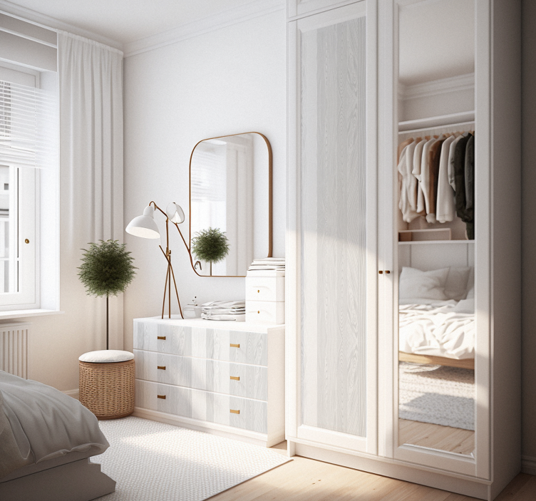 Tekstur av hvit tre klistremerke til møbler - Tenstickers