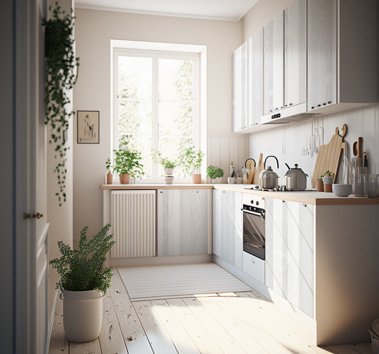 Tekstur av hvit tre klistremerke til møbler - Tenstickers