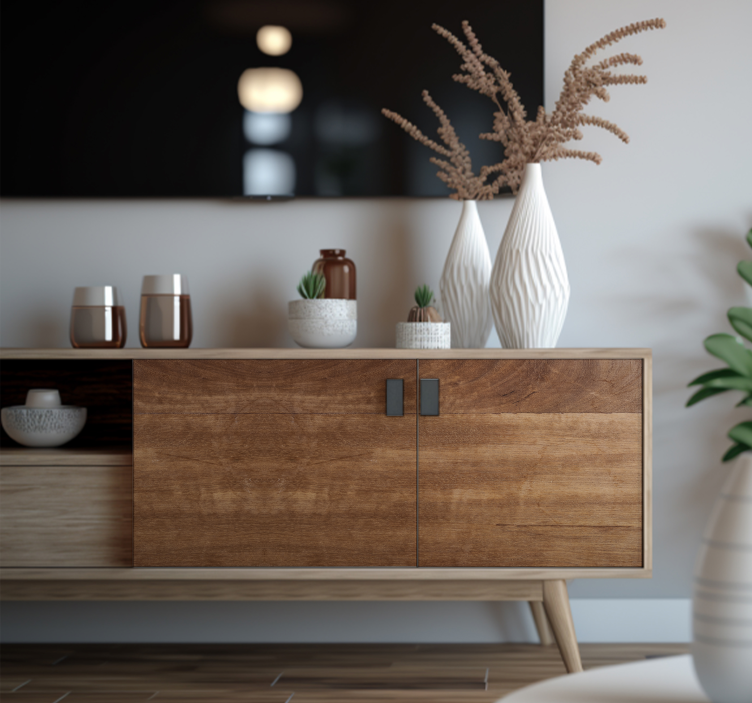 Tekstur av brun tre klistremerke til møbler - Tenstickers