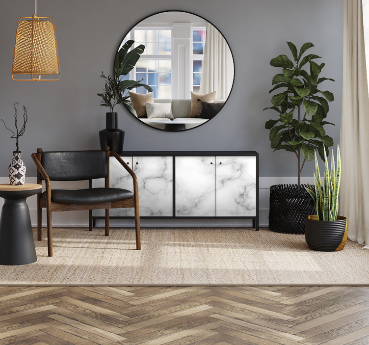 Hvit marmor klistremerke til møbler - Tenstickers