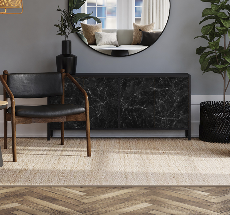 Sort marmor klistremerke til møbler - Tenstickers