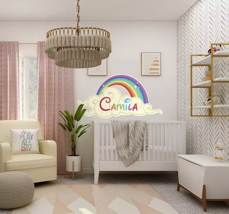 Personlig wallstickers regnbue design for barn - Tenstickers