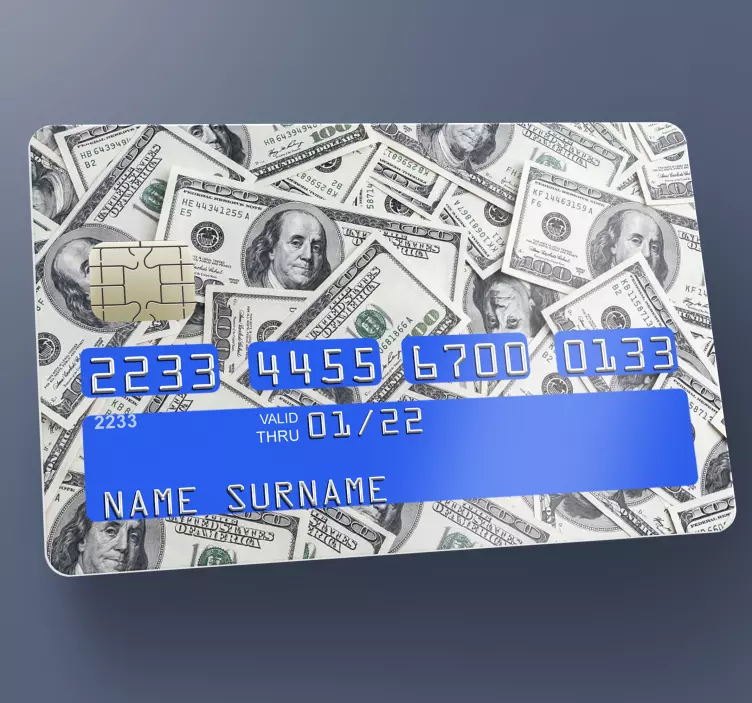 Dollar kort vinyl klistremerke - Tenstickers