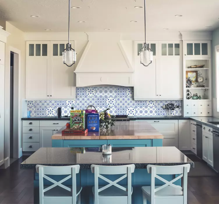 Delft blå fliser vinyl klistremerke - Tenstickers