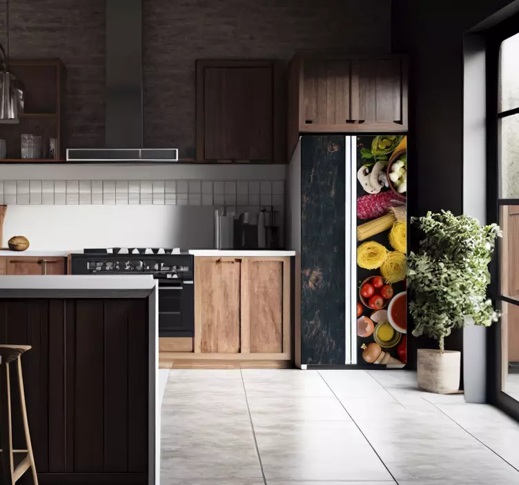 Vinylmat på tre kjøleskap klistremerke - Tenstickers