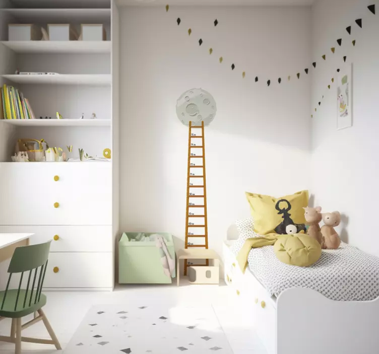 Stige til månen høyde diagram dekal - Tenstickers