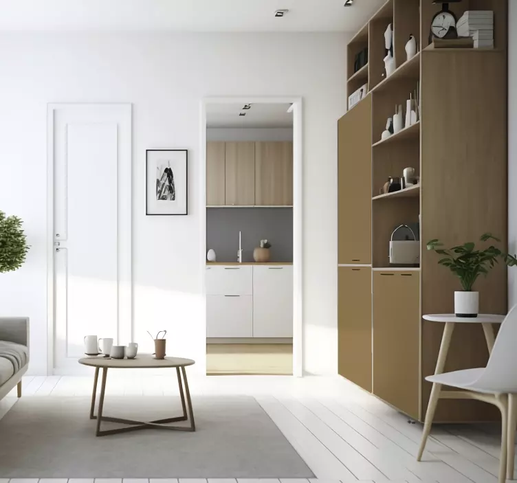 matt beige brun klistremerke møbler - Tenstickers