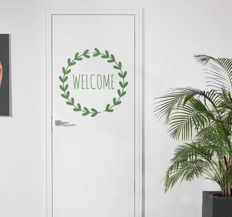 Bladkrans klistremerke med navn - Tenstickers