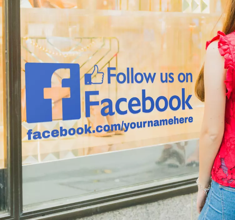 Følg oss på facebook-klistremerke - Tenstickers