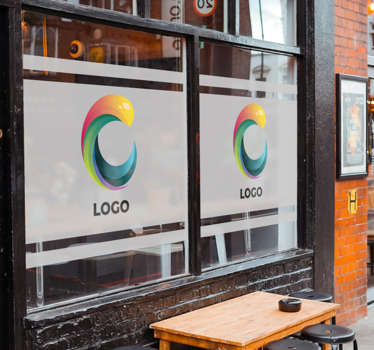 Logo kastet på gjennomsiktig butikkvindu klistremerke - Tenstickers