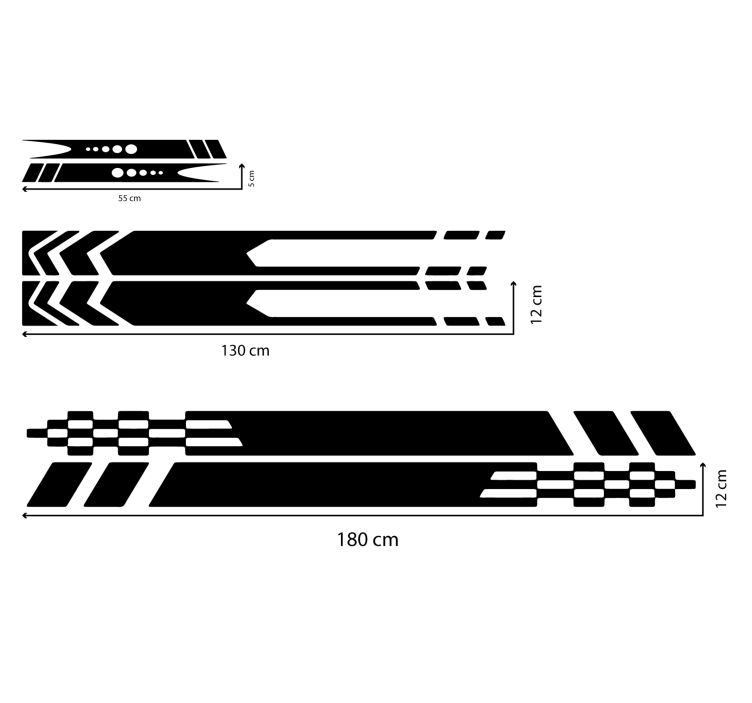 Striper 3 design klistremerke til bil - Tenstickers