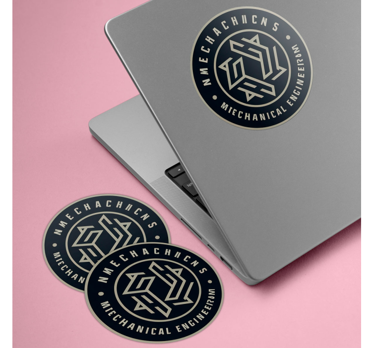 Personlig sirkel med logo klistremerke for kontor - Tenstickers