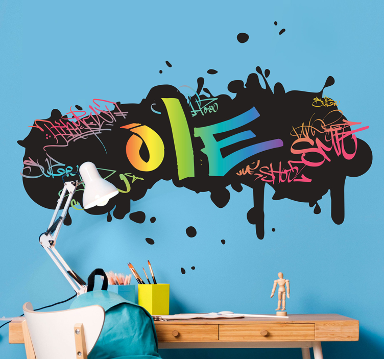 Graffiti-murale klistremerke med navn - Tenstickers
