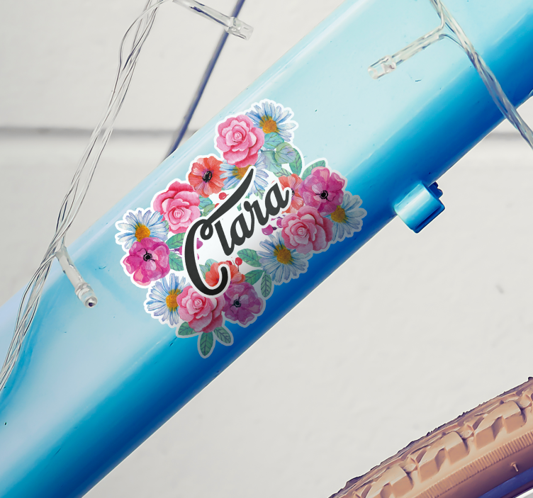 Blomster sykkel klistremerke - Tenstickers