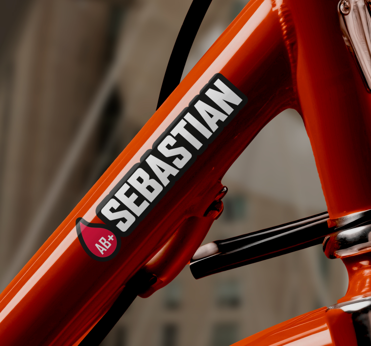 Flagg med navn blodtype sykkel klistremerke - Tenstickers