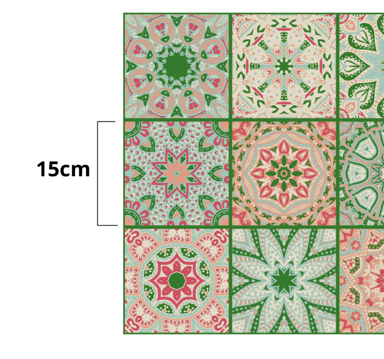 Dekorativt klistremerke fargerike mønsterfliser - Tenstickers
