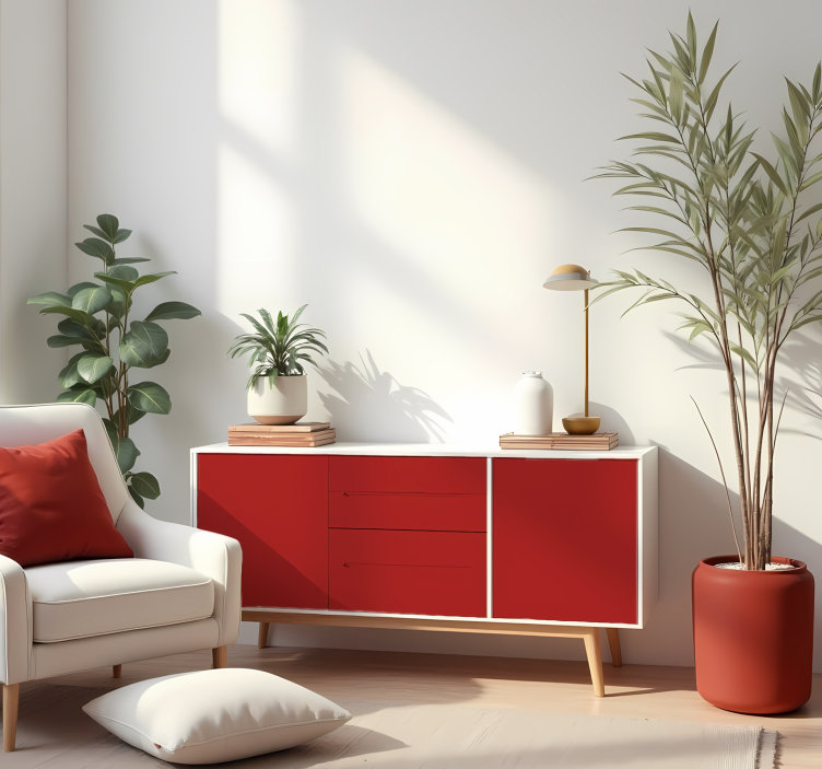 Matt rød ensfarget arkklistremerke - Tenstickers