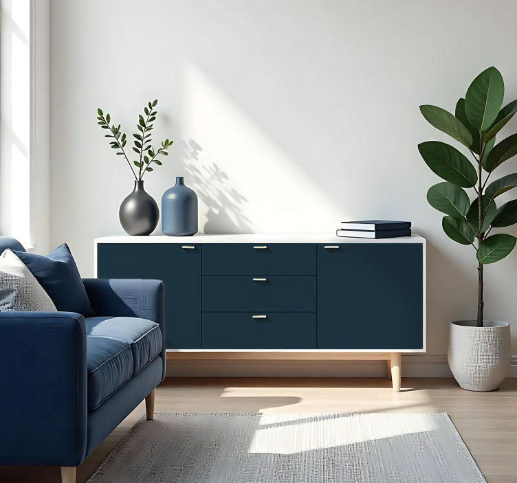 Matt mørkeblå ensfarget arkklistremerke - Tenstickers