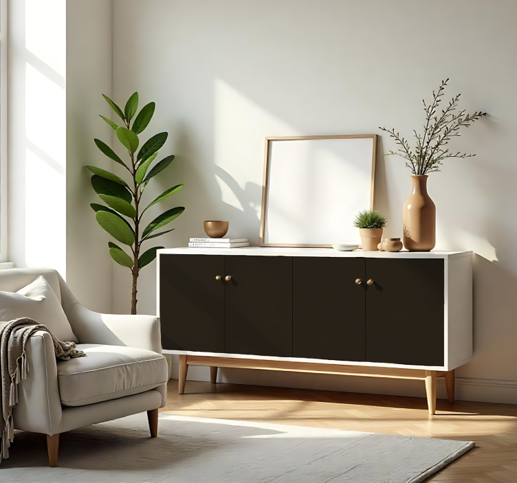 Matt mørk brun ensfarget arkklistremerke - Tenstickers