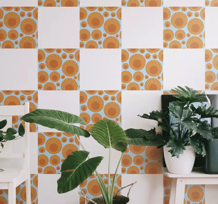 70-tallet klistremerke med solskinnfliser - Tenstickers