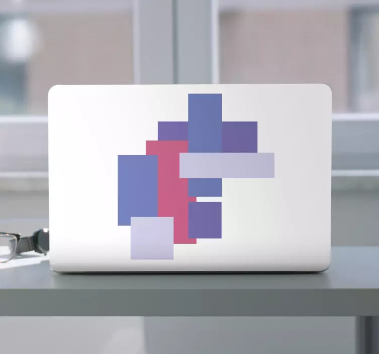 Abstrakt geometrisk komposisjon Laptop klistremerke - Tenstickers