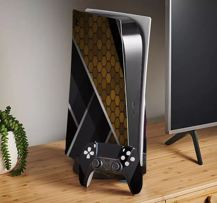 Abstrakt gull tekstur skin PS5 - Tenstickers