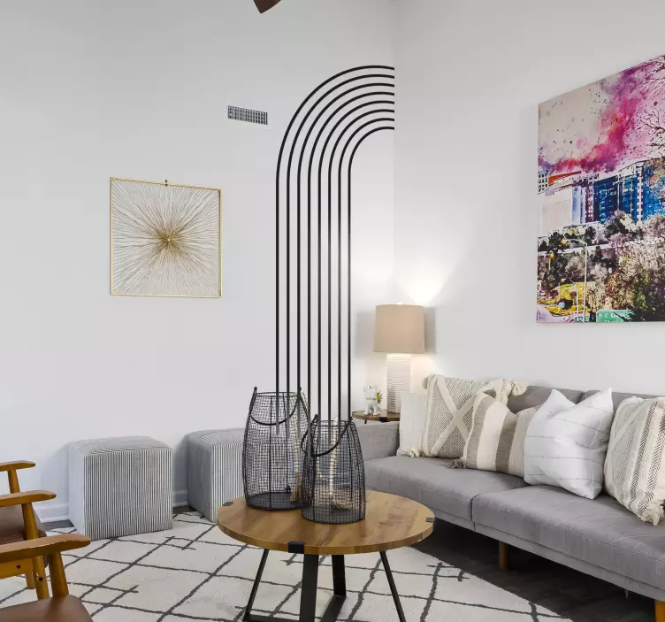 Abstrakt halvbue klistremerke geometriske - Tenstickers