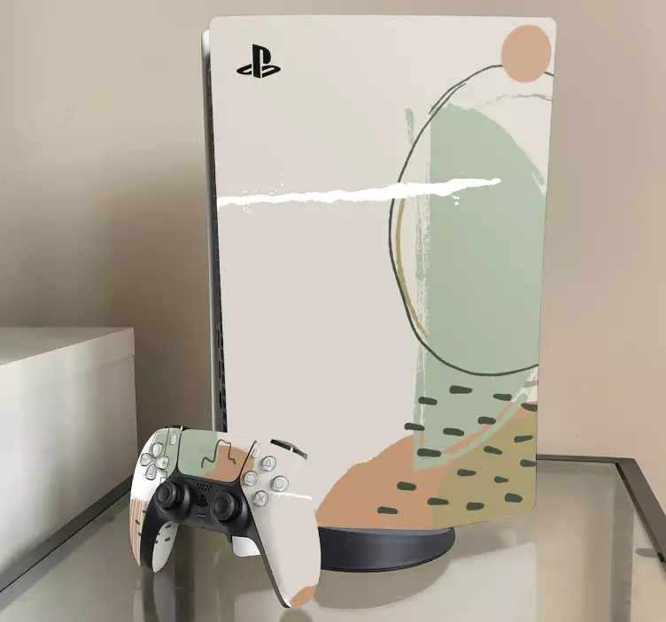 Abstrakt malt tapet ps5 klistremerke - Tenstickers