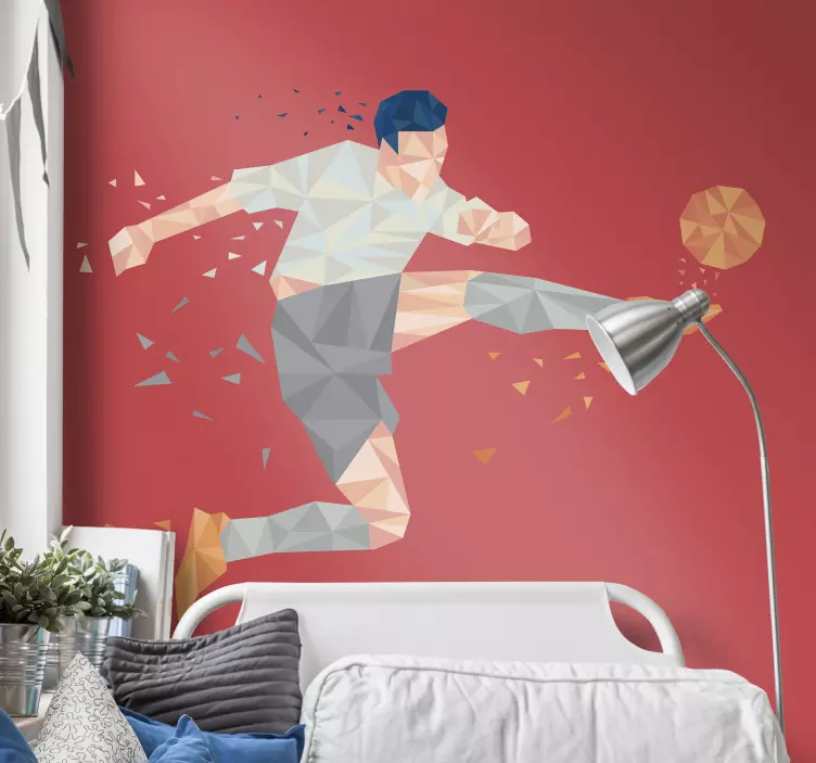 Abstrakt profesjonell fotballspiller fotballdekal - Tenstickers