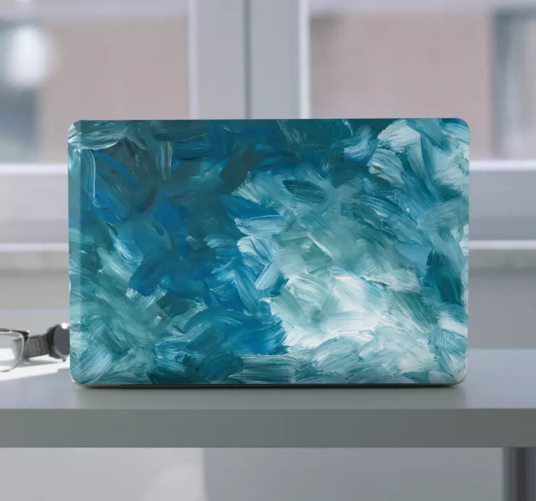 Abstrakte blå mønstre bærbar klistremerke - Tenstickers