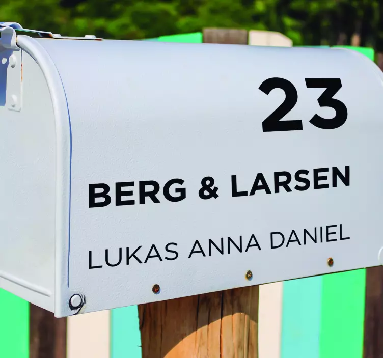 Adresse postkasse tilpassbar klistremerke - Tenstickers