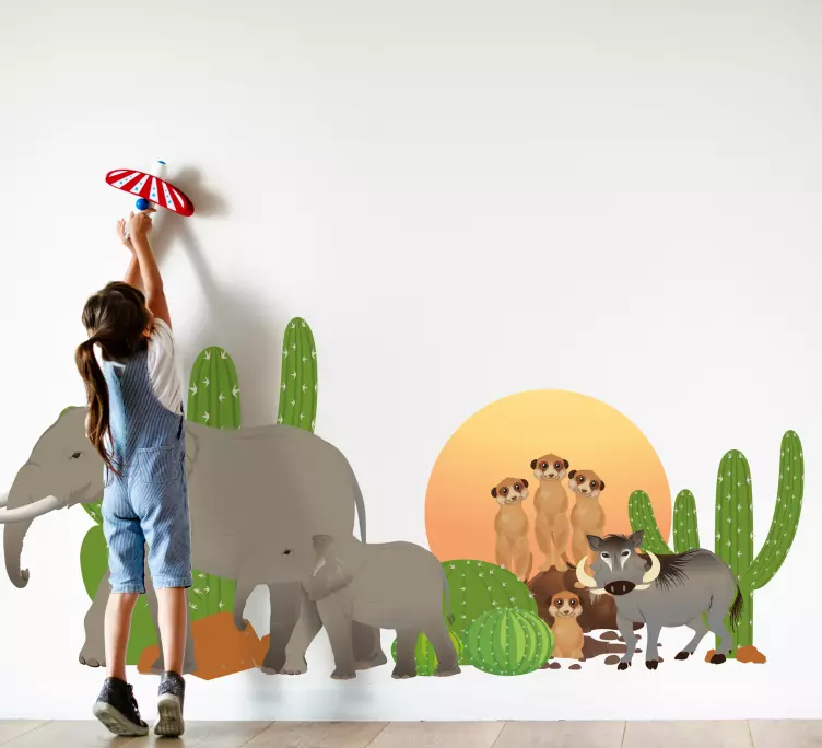 Afrikanske dyr i naturen klistremerker villdyr - Tenstickers