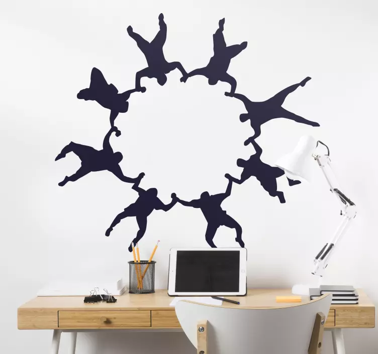 Akrobatisk silhuett sirkel sport dekal - Tenstickers