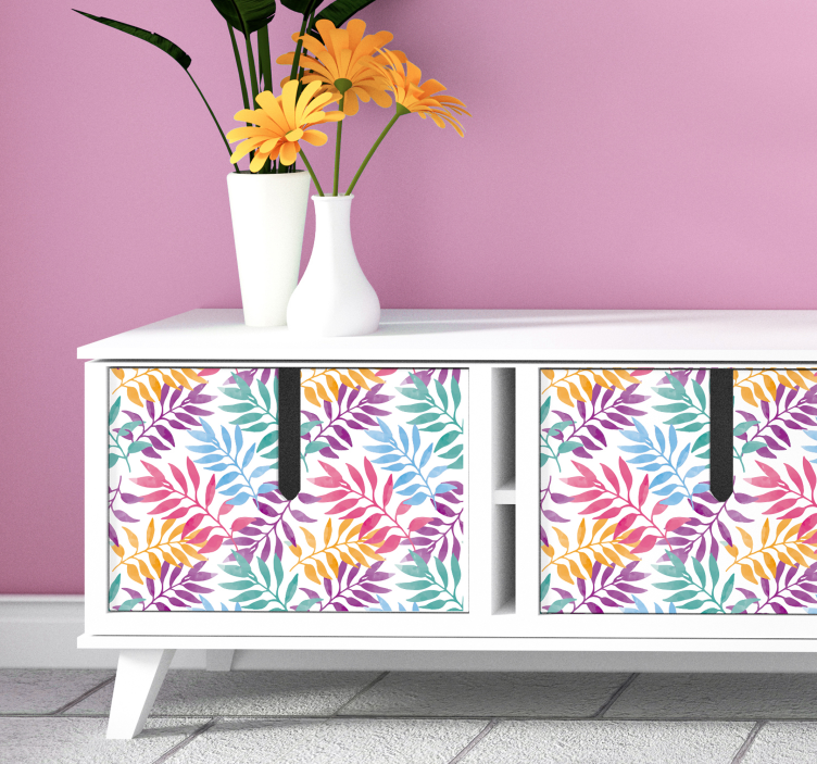 Akvarell blader tapet - Tenstickers