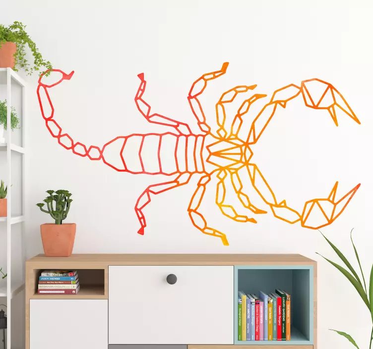 Akvarell geometrisk skorpion insekt dekal - Tenstickers