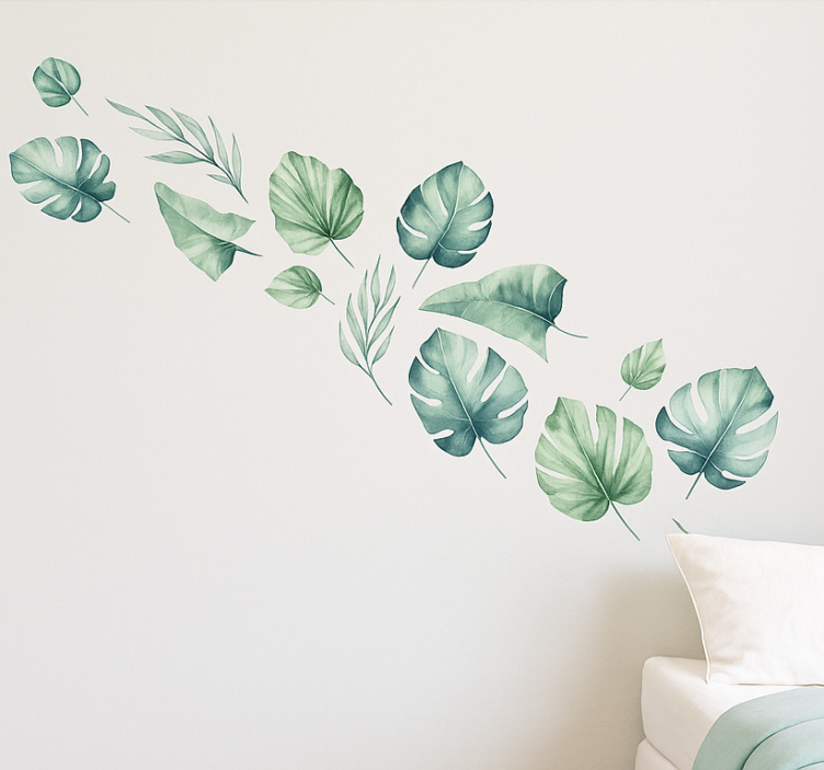 Akvarell monstera wallsticker - Tenstickers